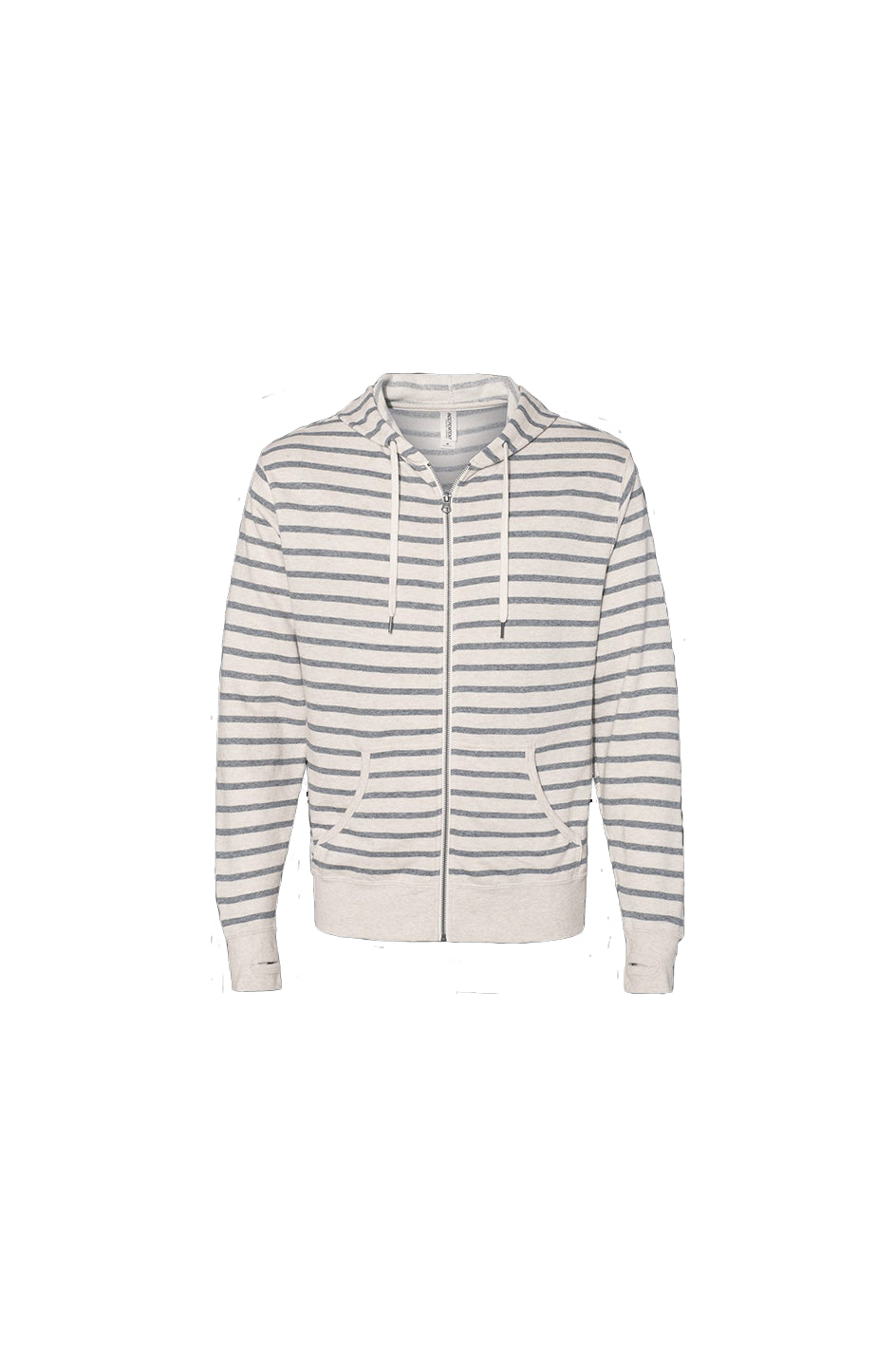 DM Oatmeal Heather Stripe Zip Hoodie